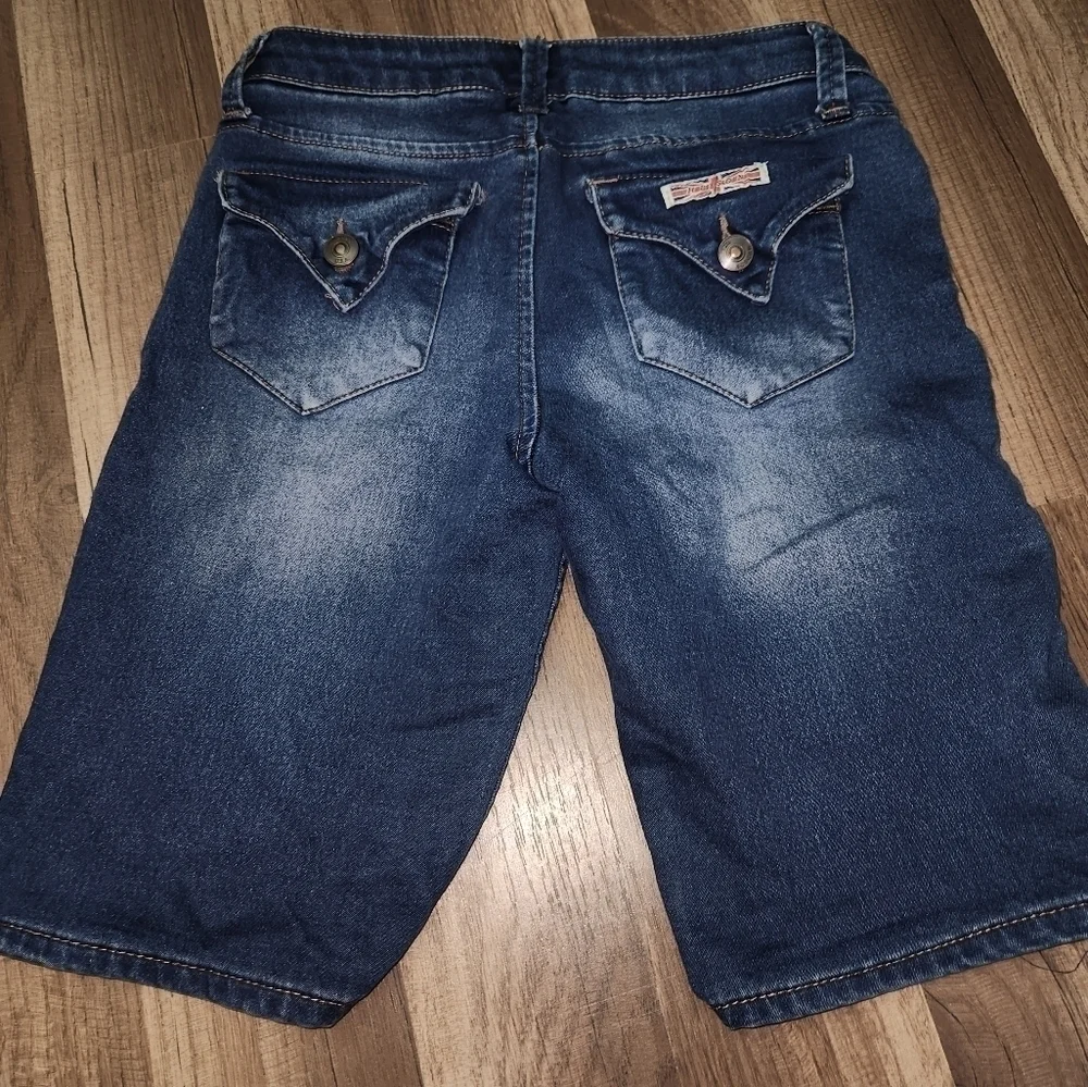 HUDSON Dark Wash Denim Long Shorts Girls Size 10 Rare